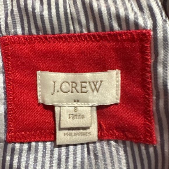 J. Crew bold red career blazer jacket button up size 8 petite - Picture 4 of 5